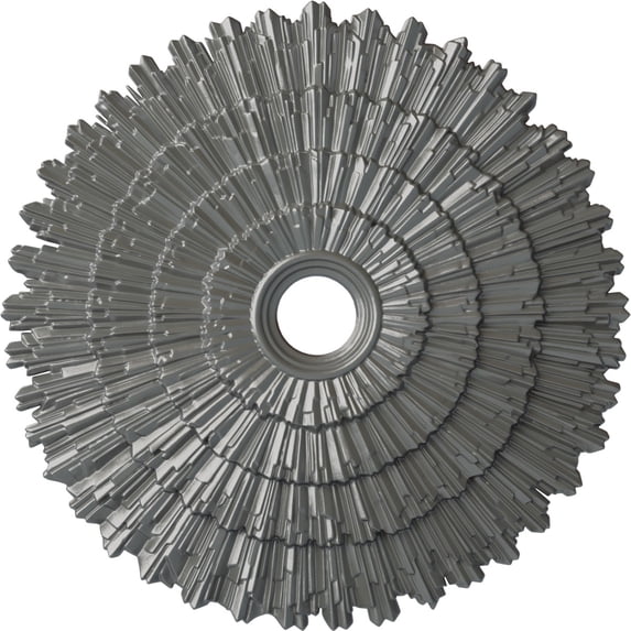 Ekena Millwork 24 3/4"OD x 3 1/4"ID x 1 7/8"P Eryn Ceiling Medallion (Fits Canopies up to 4"), Hand-Painted Silver