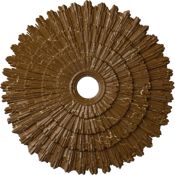 Ekena Millwork 24 3/4"OD x 3 1/4"ID x 1 7/8"P Eryn Ceiling Medallion (Fits Canopies up to 4"), Hand-Painted Smokey Topaz Crackle
