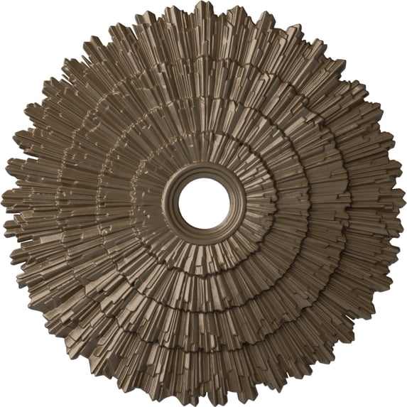 Ekena Millwork 24 3/4"OD x 3 1/4"ID x 1 7/8"P Eryn Ceiling Medallion (Fits Canopies up to 4"), Hand-Painted Warm Silver