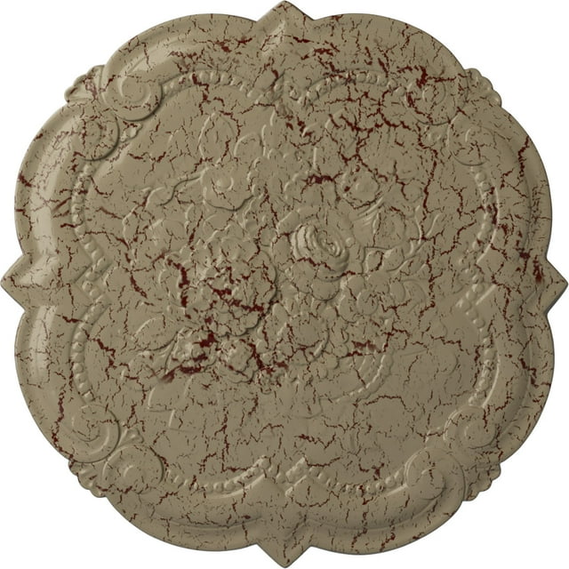 Ekena Millwork 24 3/8"OD x 1"P Victorian Ceiling Medallion, Hand-Painted Gobi Desert Crackle