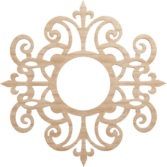 Ekena Millwork 24"OD x 7 3/4"ID x 3/8"T Dijon Wood Fretwork Pierced Ceiling Medallion, Alder