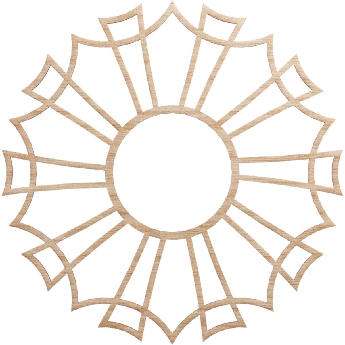Ekena Millwork 24"OD x 8 1/2"ID x 1/4"T Augustus Wood Fretwork Pierced Ceiling Medallion, Alder