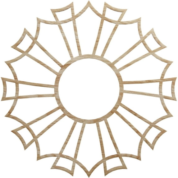 Ekena Millwork 24"OD x 8 1/2"ID x 3/8"T Augustus Wood Fretwork Pierced Ceiling Medallion, Red Oak