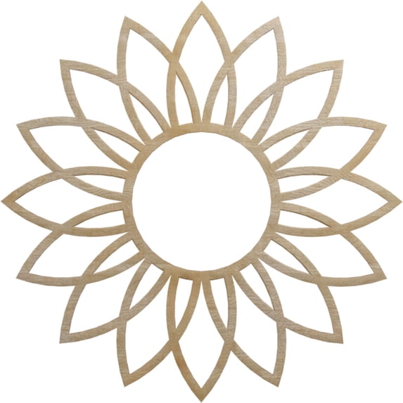 Ekena Millwork 24"OD x 8 3/8"ID x 3/8"T Daisy Wood Fretwork Pierced Ceiling Medallion, Birch