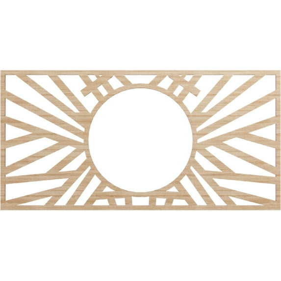 Ekena Millwork 24"W x 12"H x 8 7/8"ID x 3/8"T Hoover Wood Fretwork Pierced Ceiling Medallion, Alder