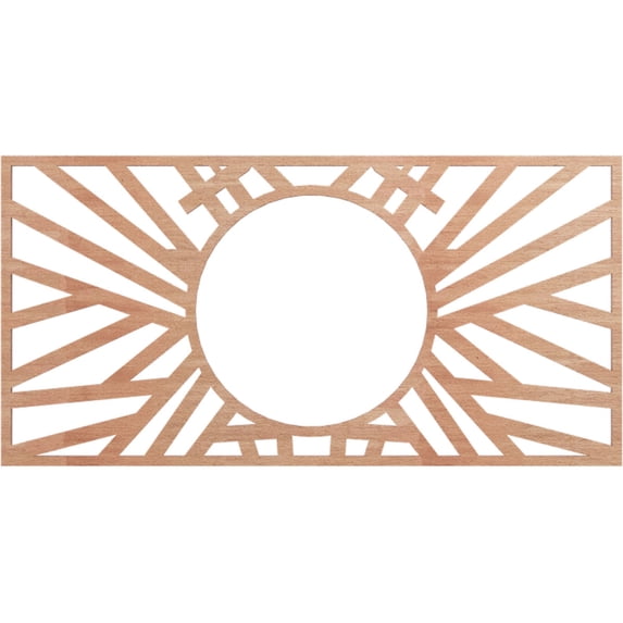 Ekena Millwork 24"W x 12"H x 8 7/8"ID x 3/8"T Hoover Wood Fretwork Pierced Ceiling Medallion, Cherry