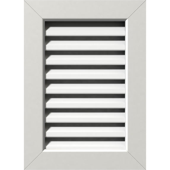 Ekena Millwork 24"W x 14"H Rectangle Gable Vent (29"W x 19"H Frame Size) Functional, PVC Gable Vent with 1" x 4" Flat Trim Frame