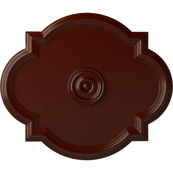 Ekena Millwork 24"W x 20 1/2"H x 1 1/8"P Waltz Ceiling Medallion (Fits Canopies up to 5 1/4"), Hand-Painted Brushed Mahogany