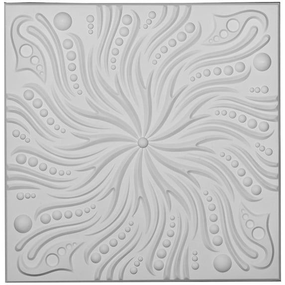 Ekena Millwork 24"W x 24"H x 5/8"P Swirl Ceiling Tile (10-Pack)