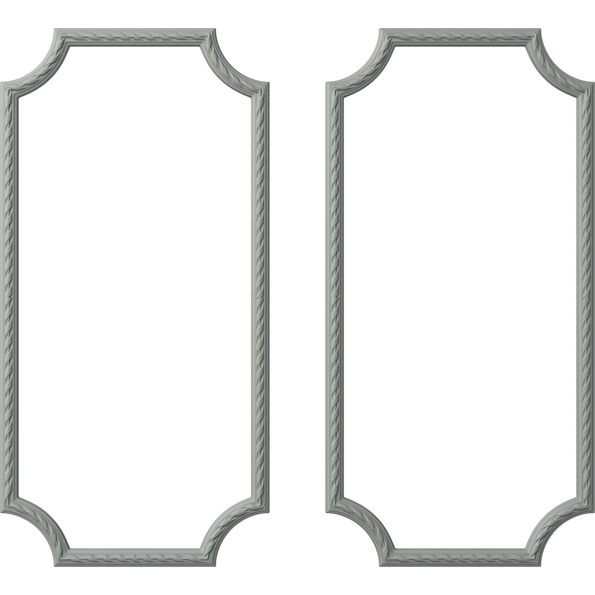 24"W x 48"H Gray Polyurethane Reeded Acanthus Leaf Panel Moulding Kit