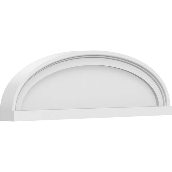 Ekena Millwork 24"W x 7"H x 2"P Elliptical Smooth Architectural Grade PVC Pediment