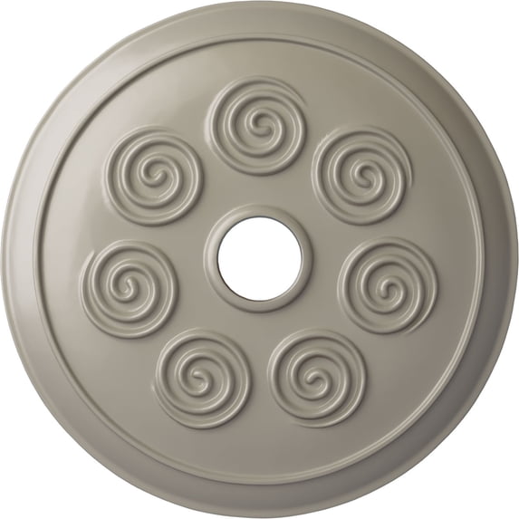 Ekena Millwork 25 1/4"OD x 4"ID x 2"P Spiral Ceiling Medallion (Fits Canopies up to 4"), Hand-Painted Pearl White