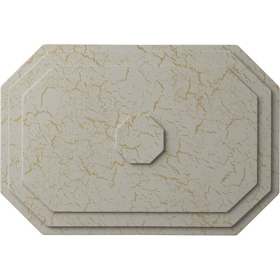 Ekena Millwork 25 1/4"W x 17 1/4"H x 1 3/4"P Felix Ceiling Medallion, Hand-Painted Pot of Cream Crackle