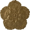 thumbnail image 1 of Ekena Millwork 25 5/8"OD x 1"P Shell Ceiling Medallion, Hand-Painted Pale Gold, 1 of 6