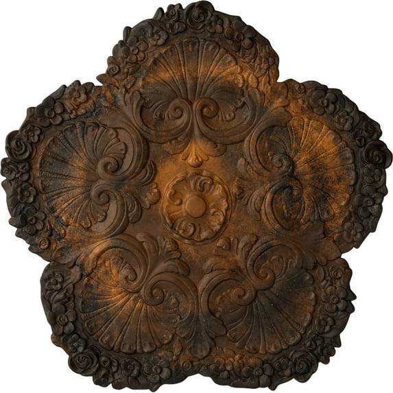Ekena Millwork 25 5/8"OD x 1"P Shell Ceiling Medallion, Hand-Painted Rust