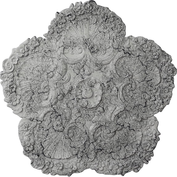 Ekena Millwork 25 5/8"OD x 1"P Shell Ceiling Medallion, Hand-Painted Ultra Pure White Crackle