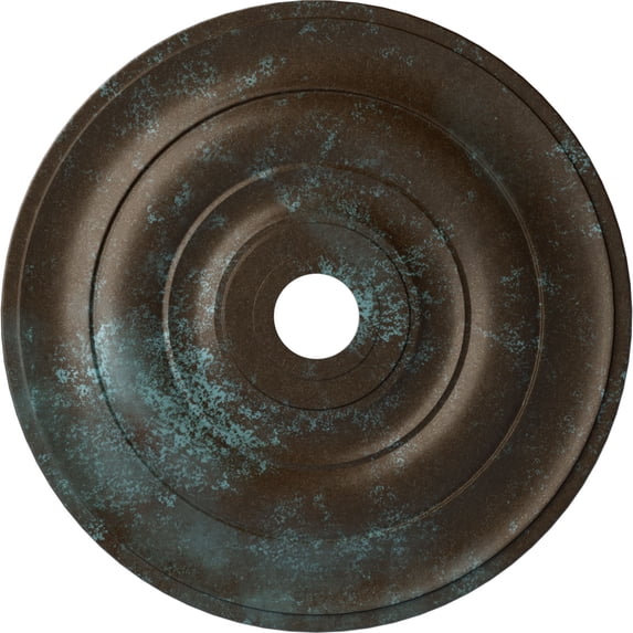 Ekena Millwork 26 1/2"OD x 3 5/8"ID x 1 1/2"P Jefferson Ceiling Medallion (Fits Canopies up to 5"), Hand-Painted Bronze Blue Patina