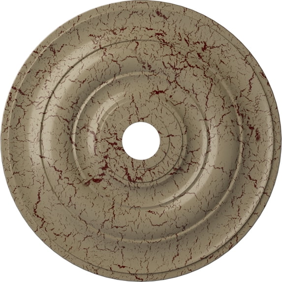 Ekena Millwork 26 1/2"OD x 3 5/8"ID x 1 1/2"P Jefferson Ceiling Medallion (Fits Canopies up to 5"), Hand-Painted Gobi Desert Crackle