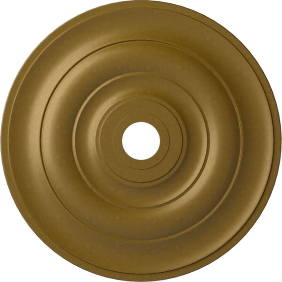 Ekena Millwork 26 1/2"OD x 3 5/8"ID x 1 1/2"P Jefferson Ceiling Medallion (Fits Canopies up to 5"), Hand-Painted Gold