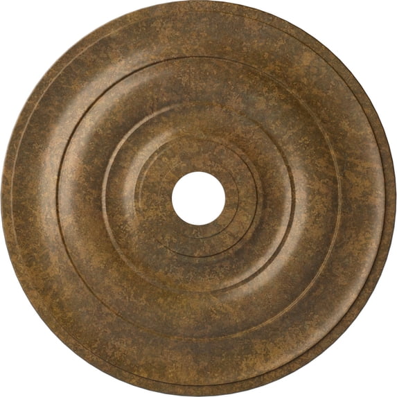 Ekena Millwork 26 1/2"OD x 3 5/8"ID x 1 1/2"P Jefferson Ceiling Medallion (Fits Canopies up to 5"), Hand-Painted Rubbed Bronze