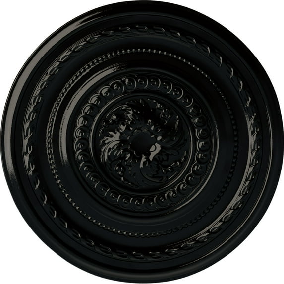 Ekena Millwork 26 1/4"OD x 1 1/2"P Pearl Ceiling Medallion (Fits Canopies up to 1 7/8"), Hand-Painted Black Pearl
