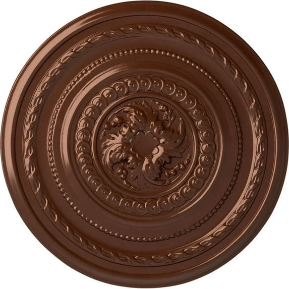Ekena Millwork 26 1/4"OD x 1 1/2"P Pearl Ceiling Medallion (Fits Canopies up to 1 7/8"), Hand-Painted Copper Penny