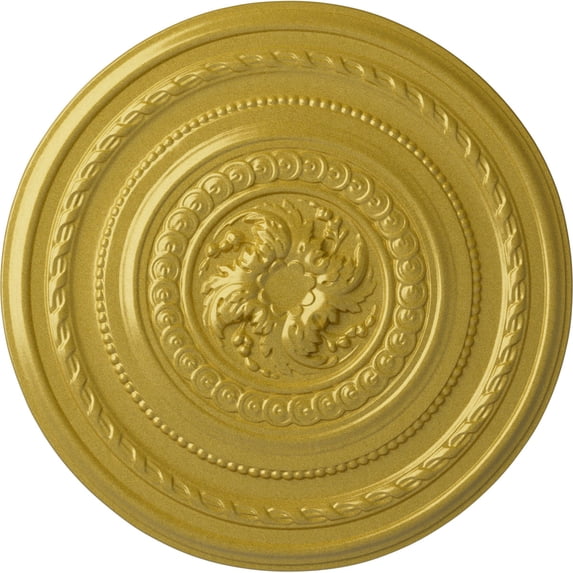 Ekena Millwork 26 1/4"OD x 1 1/2"P Pearl Ceiling Medallion (Fits Canopies up to 1 7/8"), Hand-Painted Rich Gold