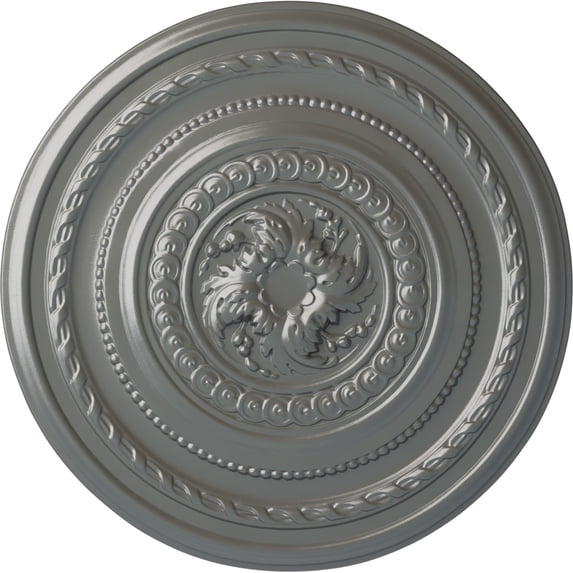 Ekena Millwork 26 1/4"OD x 1 1/2"P Pearl Ceiling Medallion (Fits Canopies up to 1 7/8"), Hand-Painted Silver