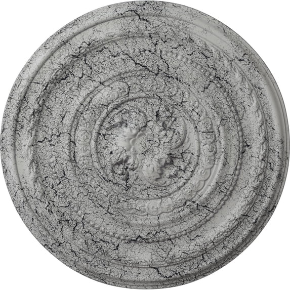 Ekena Millwork 26 1/4"OD x 1 1/2"P Pearl Ceiling Medallion (Fits Canopies up to 1 7/8"), Hand-Painted Ultra Pure White Crackle
