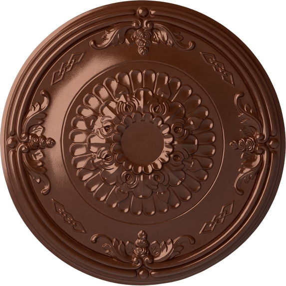 Ekena Millwork 26 1/4"OD x 3 1/4"P Athens Ceiling Medallion (Fits Canopies up to 3 5/8"), Hand-Painted Copper Penny