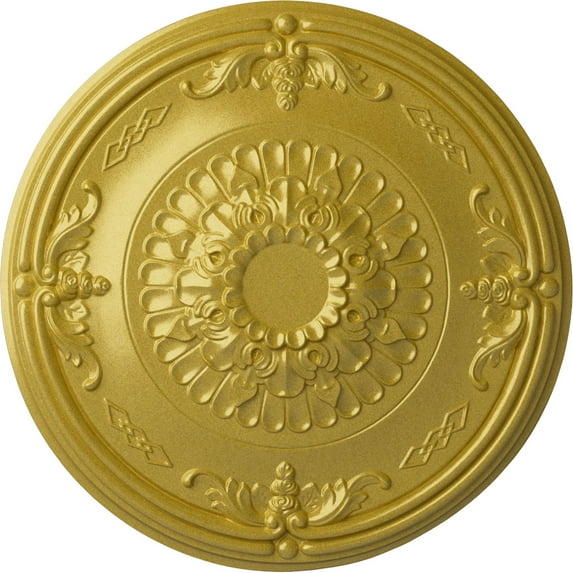 Ekena Millwork 26 1/4"OD x 3 1/4"P Athens Ceiling Medallion (Fits Canopies up to 3 5/8"), Hand-Painted Rich Gold