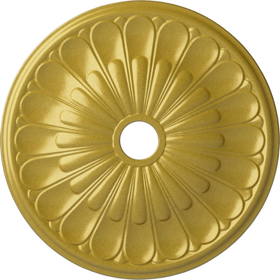 Ekena Millwork 26 3/4"OD x 3 5/8"ID x 1 3/8"P Elsinore Ceiling Medallion (Fits Canopies up to 3 5/8"), Hand-Painted Rich Gold