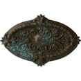 thumbnail image 1 of Ekena Millwork 26 3/8"W x 17 1/4"H x 1 3/4"P Marcella Ceiling Medallion (Fits Canopies up to 3"), Hand-Painted Bronze Blue Patina, 1 of 4