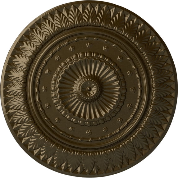 Ekena Millwork 26 5/8"OD x 2 1/4"P Christopher Ceiling Medallion, Hand-Painted Brass