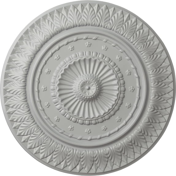 Ekena Millwork 26 5/8"OD x 2 1/4"P Christopher Ceiling Medallion, Hand-Painted Frost