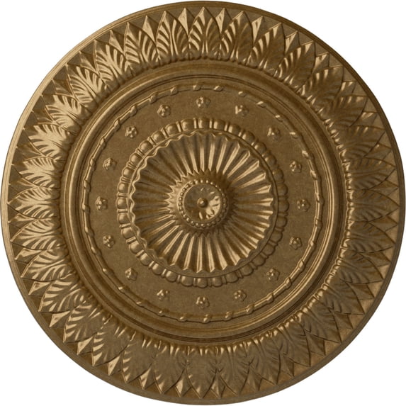 Ekena Millwork 26 5/8"OD x 2 1/4"P Christopher Ceiling Medallion, Hand-Painted Pale Gold
