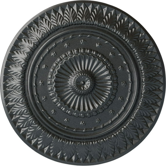 Ekena Millwork 26 5/8"OD x 2 1/4"P Christopher Ceiling Medallion, Hand-Painted Pewter