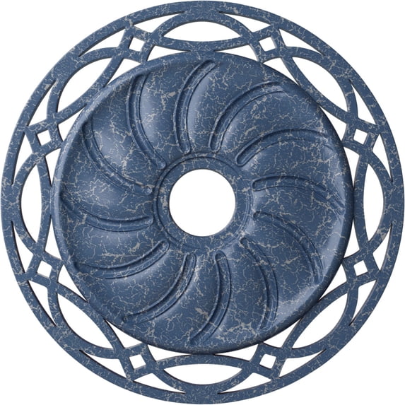 Ekena Millwork 26 5/8"OD x 4 1/2"ID x 1 3/8"P Loera Ceiling Medallion (Fits Canopies up to 6 1/4"), Hand-Painted Americana Crackle