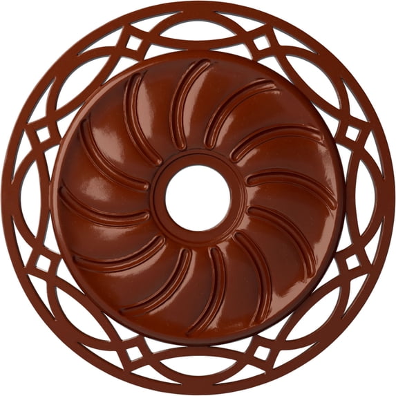 Ekena Millwork 26 5/8"OD x 4 1/2"ID x 1 3/8"P Loera Ceiling Medallion (Fits Canopies up to 6 1/4"), Hand-Painted Firebrick
