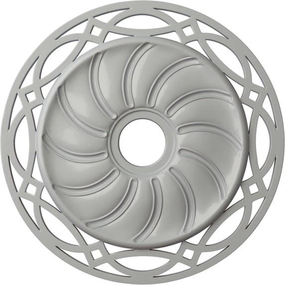 Ekena Millwork 26 5/8"OD x 4 1/2"ID x 1 3/8"P Loera Ceiling Medallion (Fits Canopies up to 6 1/4"), Hand-Painted Frost
