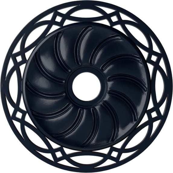 Ekena Millwork 26 5/8"OD x 4 1/2"ID x 1 3/8"P Loera Ceiling Medallion (Fits Canopies up to 6 1/4"), Hand-Painted Midnight Dream