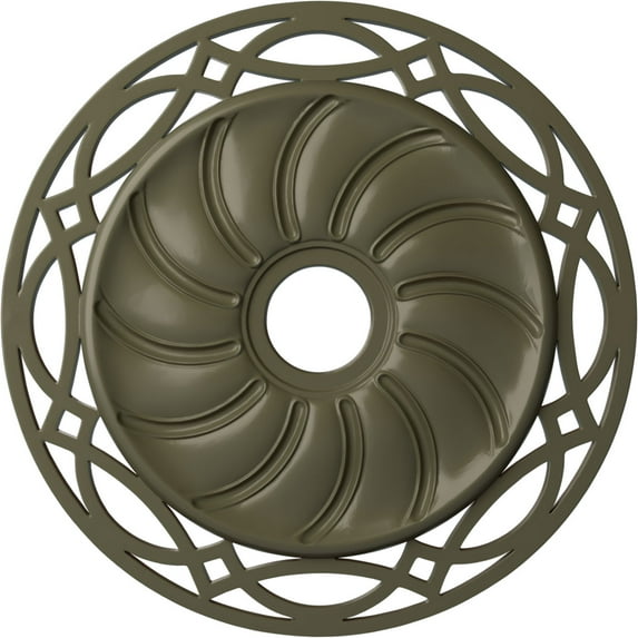 Ekena Millwork 26 5/8"OD x 4 1/2"ID x 1 3/8"P Loera Ceiling Medallion (Fits Canopies up to 6 1/4"), Hand-Painted Painted Turtle