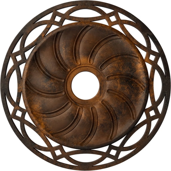 Ekena Millwork 26 5/8"OD x 4 1/2"ID x 1 3/8"P Loera Ceiling Medallion (Fits Canopies up to 6 1/4"), Hand-Painted Rust
