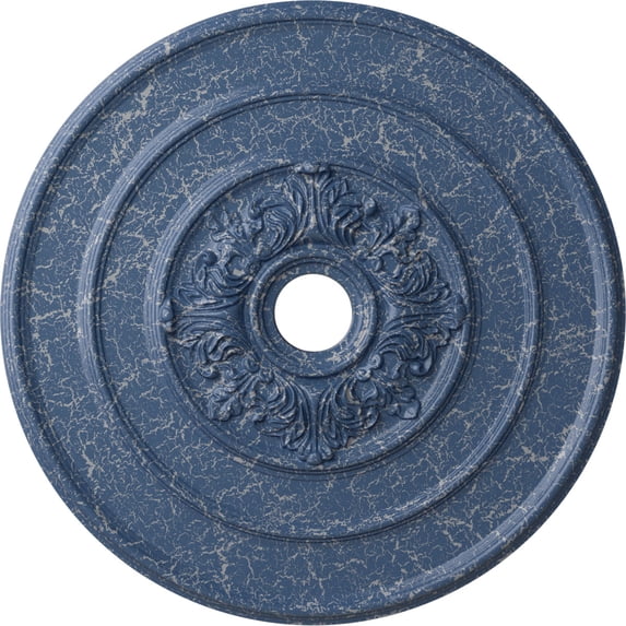 Ekena Millwork 26"OD x 3 1/8"ID x 1 1/2"P Traditional with Acanthus Leaves Ceiling Medallion (Fits Canopies up to 4 1/4"), Hand-Painted Americana Crackle