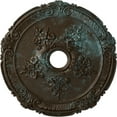 thumbnail image 1 of Ekena Millwork 26"OD x 3 3/4"ID x 1 1/2"P Attica with Rose Ceiling Medallion (Fits Canopies up to 4 1/2"), Hand-Painted Bronze Blue Patina, 1 of 5