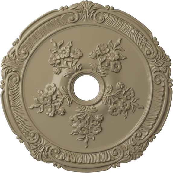 Ekena Millwork 26"OD x 3 3/4"ID x 1 1/2"P Attica with Rose Ceiling Medallion (Fits Canopies up to 4 1/2"), Hand-Painted Gobi Desert