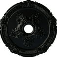 thumbnail image 1 of Ekena Millwork 26"OD x 3 3/4"ID x 1 1/2"P Attica with Rose Ceiling Medallion (Fits Canopies up to 4 1/2"), Hand-Painted Jet Black, 1 of 5