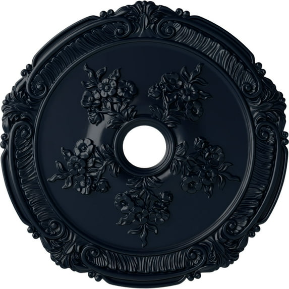 Ekena Millwork 26"OD x 3 3/4"ID x 1 1/2"P Attica with Rose Ceiling Medallion (Fits Canopies up to 4 1/2"), Hand-Painted Midnight Dream