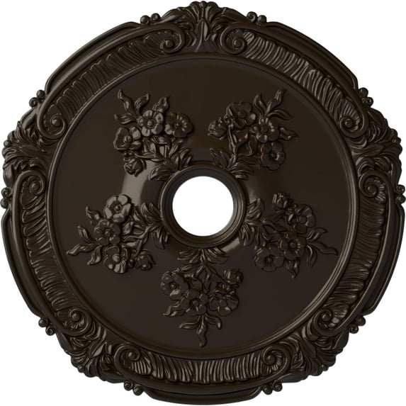 Ekena Millwork 26"OD x 3 3/4"ID x 1 1/2"P Attica with Rose Ceiling Medallion (Fits Canopies up to 4 1/2"), Hand-Painted Stone Hearth