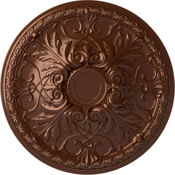 Ekena Millwork 26"OD x 3"P Tristan Ceiling Medallion (Fits Canopies up to 5 1/2"), Hand-Painted Copper Penny